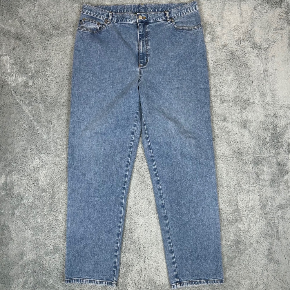 Lauren Ralph Lauren Jeans Co Womens 16 Medium Wash Straight Leg Stretch Denim